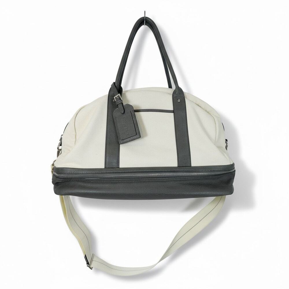 Sole Society Mason Canvas Weekender Bag Faux Leather Trim Removable Strap